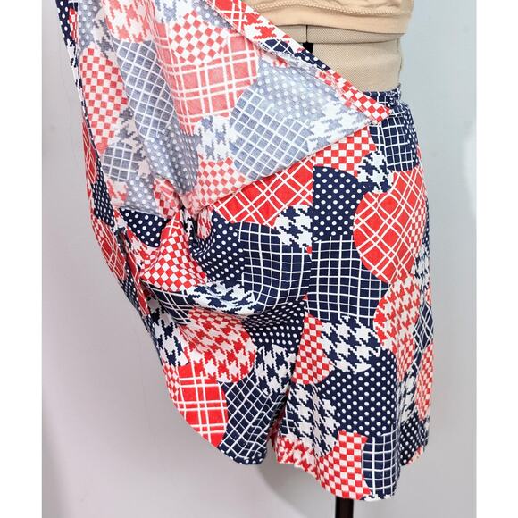 60s Blue/Red Patchwork Skort - Picture 5 of 7